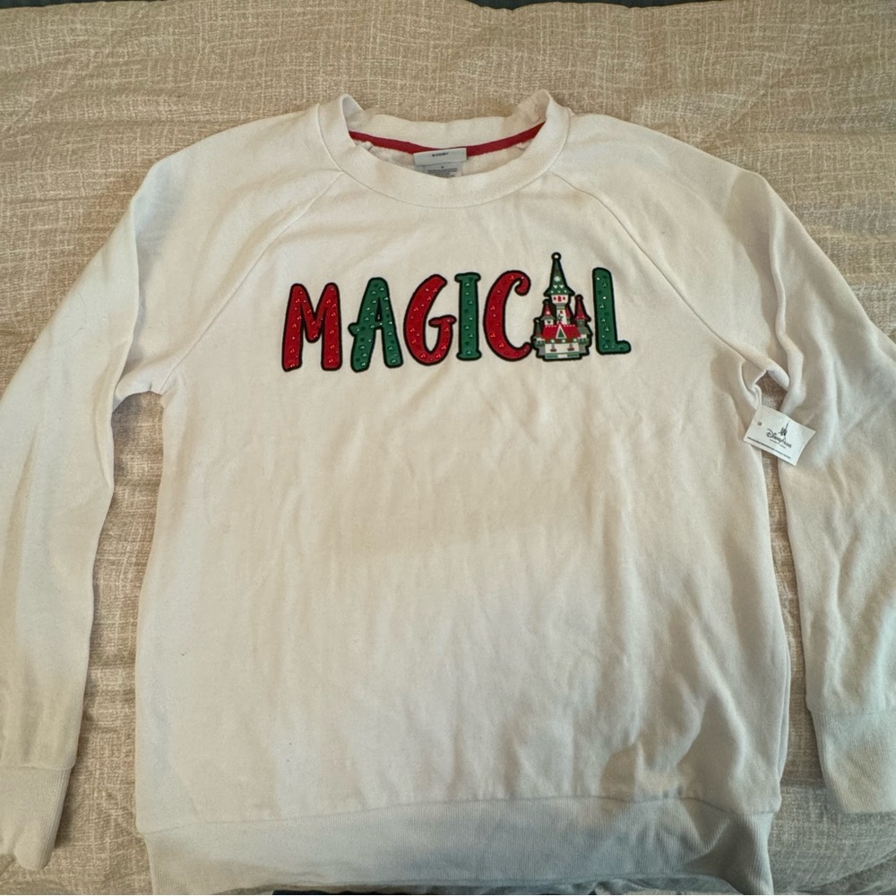 Disney White Crewneck Holiday Sweater